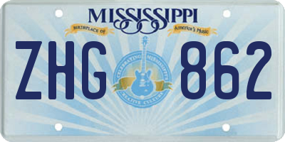 MS license plate ZHG862
