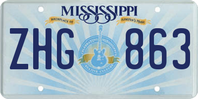 MS license plate ZHG863