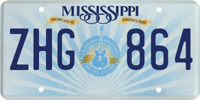 MS license plate ZHG864