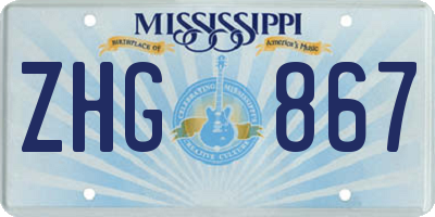 MS license plate ZHG867