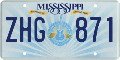 MS license plate ZHG871