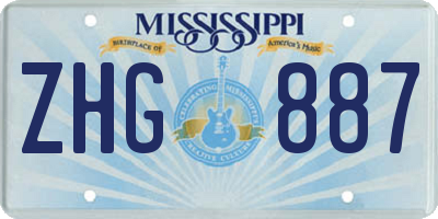 MS license plate ZHG887
