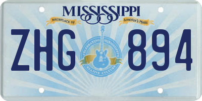 MS license plate ZHG894