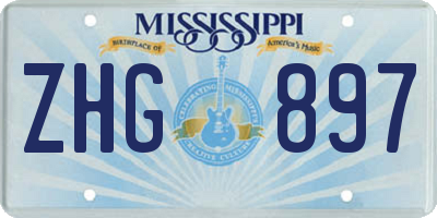 MS license plate ZHG897