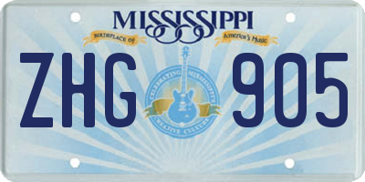 MS license plate ZHG905