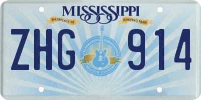 MS license plate ZHG914
