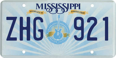 MS license plate ZHG921