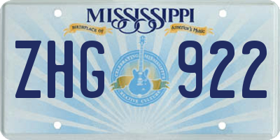 MS license plate ZHG922