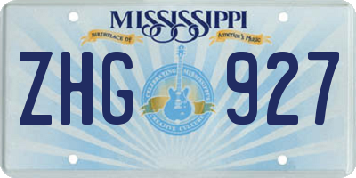 MS license plate ZHG927