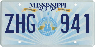MS license plate ZHG941