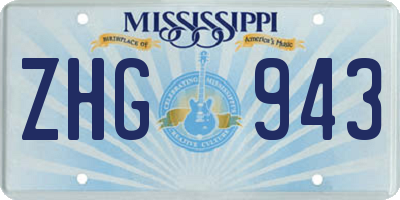 MS license plate ZHG943