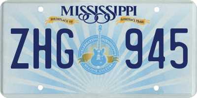 MS license plate ZHG945