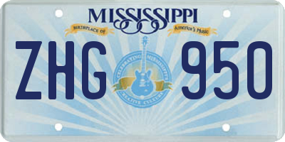 MS license plate ZHG950