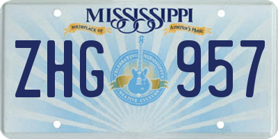 MS license plate ZHG957