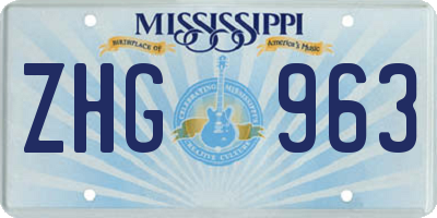 MS license plate ZHG963