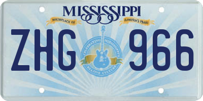 MS license plate ZHG966