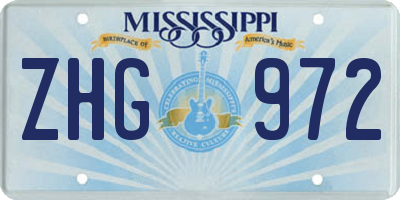 MS license plate ZHG972