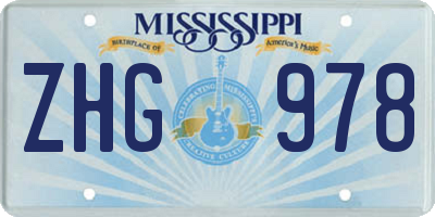 MS license plate ZHG978