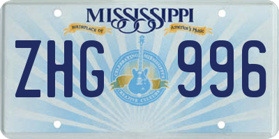 MS license plate ZHG996