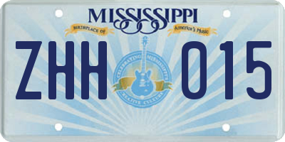 MS license plate ZHH015