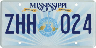 MS license plate ZHH024