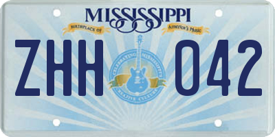 MS license plate ZHH042