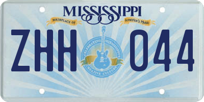 MS license plate ZHH044