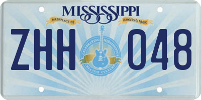 MS license plate ZHH048