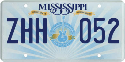 MS license plate ZHH052