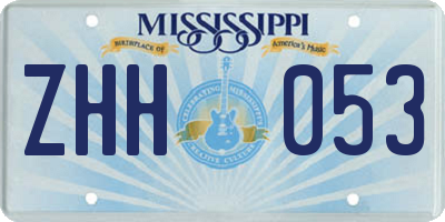 MS license plate ZHH053
