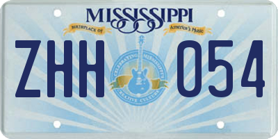 MS license plate ZHH054