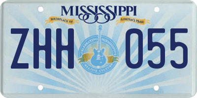 MS license plate ZHH055
