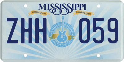MS license plate ZHH059