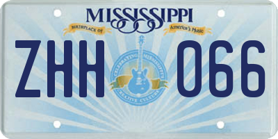 MS license plate ZHH066