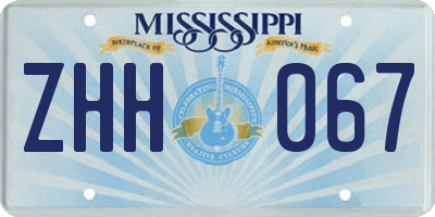MS license plate ZHH067