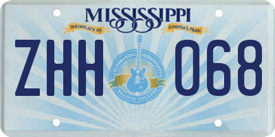 MS license plate ZHH068