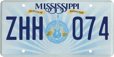 MS license plate ZHH074