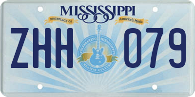 MS license plate ZHH079