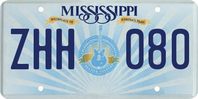 MS license plate ZHH080