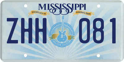 MS license plate ZHH081