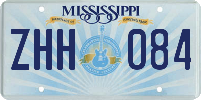 MS license plate ZHH084
