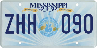 MS license plate ZHH090