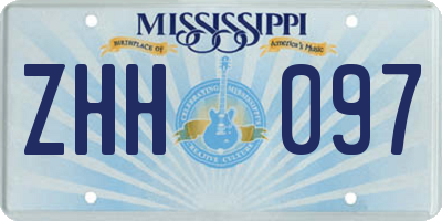 MS license plate ZHH097