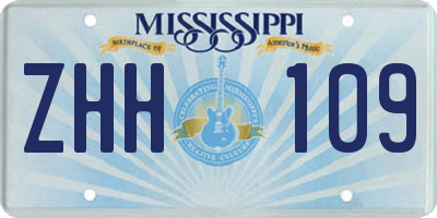 MS license plate ZHH109