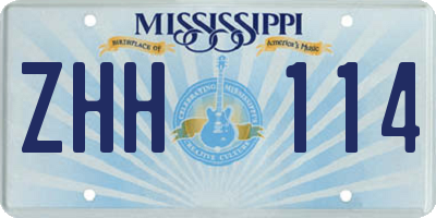MS license plate ZHH114