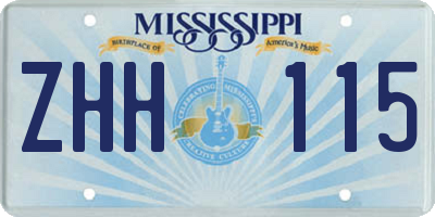 MS license plate ZHH115