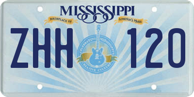 MS license plate ZHH120