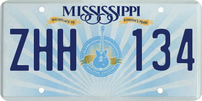 MS license plate ZHH134