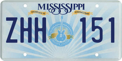 MS license plate ZHH151