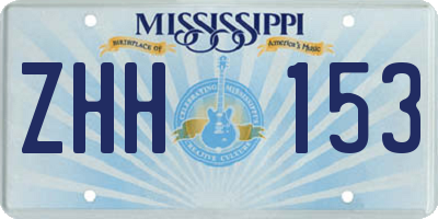 MS license plate ZHH153